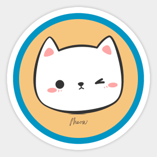 Meow Cat Design Sticker